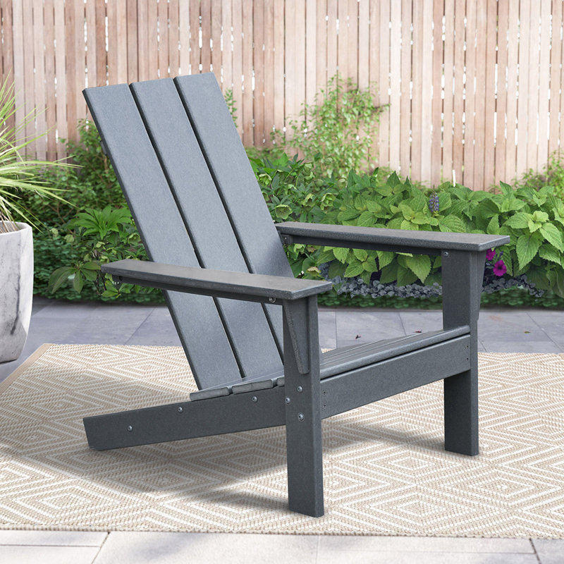 Alexies Adirondack Chair Lounger Patio Chair HDPE Recliner Weather Resistant